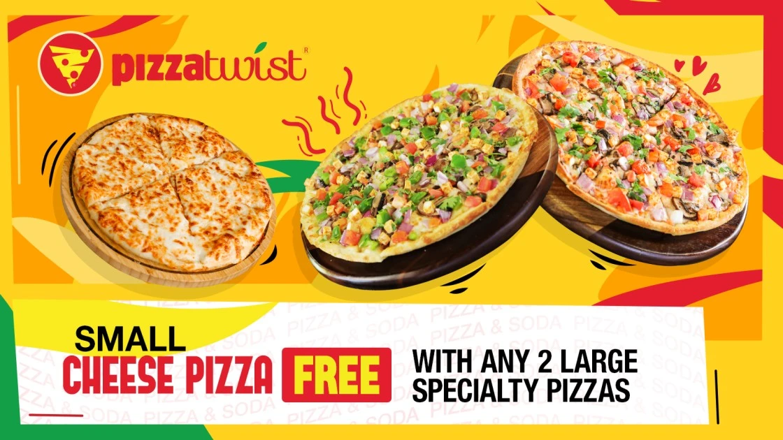 Free Small Cheese Pizza with Any 2 Large Specialty Pizzas